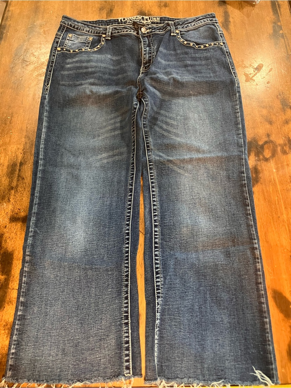 Quantum Plush Women’s Wide Leg Jeans in Dark Blue